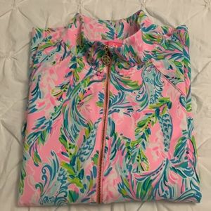 LILLY PULITZER Skipper Quarter zip popover top.